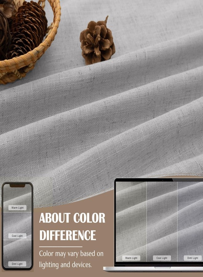DANCURTON Pinch Pleated Linen Tier Curtains 30 Inch Length 2 Panels Grey Kitchen Short Curtains Cafe Curtain Light Filtering Semi Sheer Curtain with Hooks for Bathroom Small Window 36Wx30L - Image 5